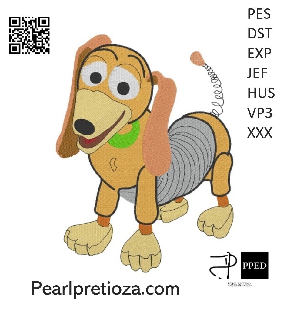 Slinky dog, Toy Story Disneyinspired fill stitch embroidery machine